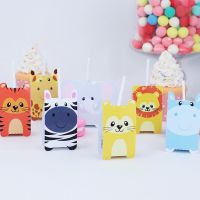 Safari Animals Favor Box Candy Box Gift Box Gift Bags Cupcake Box Wrapping Boy Kids Birthday Decoration Event Party Supplies Gift Wrapping  Bags