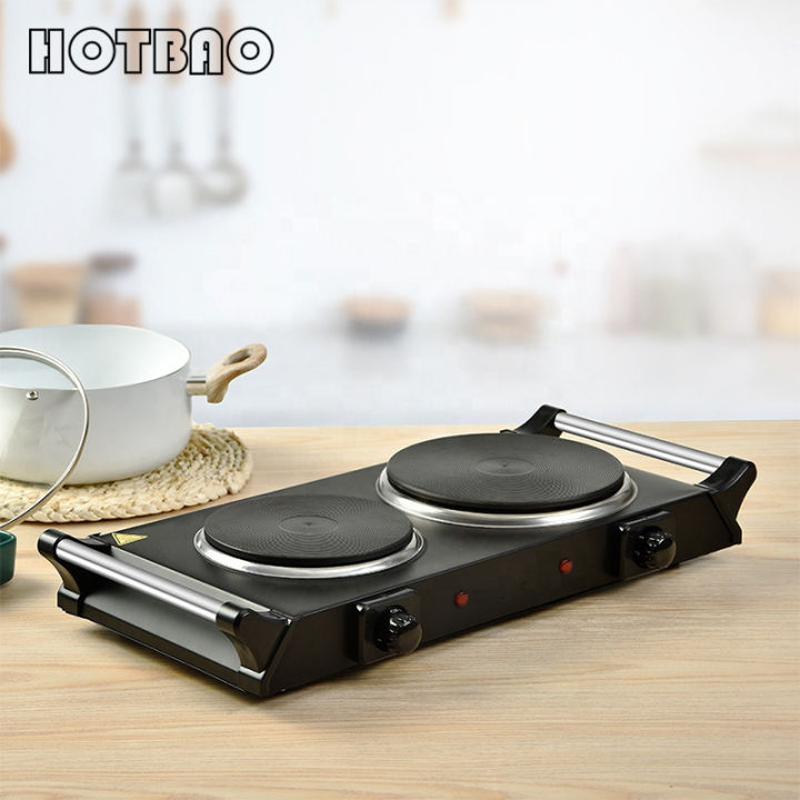 2000W Portable Cooktop Dual Burner Cast Iron Electric Stove for Kitchen  Cooking