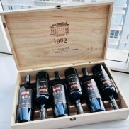 Quà tặng hộp gỗ 6 chai vang Pháp 1982 nhập khẩu