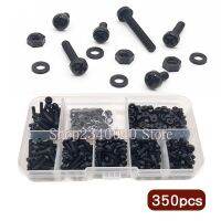 ✁☊ 350pcs Plastic Screws Black White Nylon Phillips Pan Head Cross Screw M3 Bolt Nut Washer Assortment Kit length 6/8/10/12/15/20mm