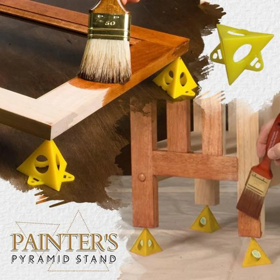 4-Pack - Painter's Pyramid Stands, Yellow