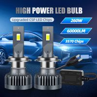 260W H7 Led Canbus Headlight H4 H11 H1 Led Headlight H8 H9 9005 9006 Fog Light HB3 HB4 Turbo Bulb 3570 CSP 60000LM Car Lamps Bulbs  LEDs  HIDs