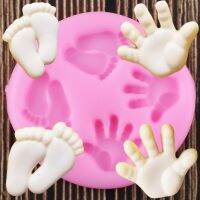 Baby Hand Foot Silicone Molds Chocolate Candy Clay Mold Cake Baking Baby Birthday Cupcake Topper Fondant Cake Decorating Tools Bread  Cake Cookie Acce