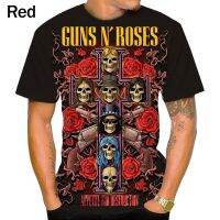 2023 Customized Fashion New Summer Rock Band Guns NRoses Printed Pattern Mens Short Sleeve 3D T-shirt Printing  Casual T-shirt Men Short Sleeve ，Contact the seller for personalized customization