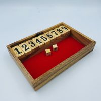 เกมส์ปิดกล่องเล็ก Shut the box(S) ของเล่นไม้ เพื่อเสริมทักษะการบวกเลข ของเล่นไม้ บวกเลข เกมไม้ปิดตัวเลข สีแดง