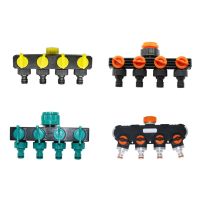 Drip Irrigation 4-Way Garden Tap Water Splitter Water Pipe 4 way Splitter Irrigation Valve Quick Connector Female 1/2 "3/4" 1" Watering Systems  Garde