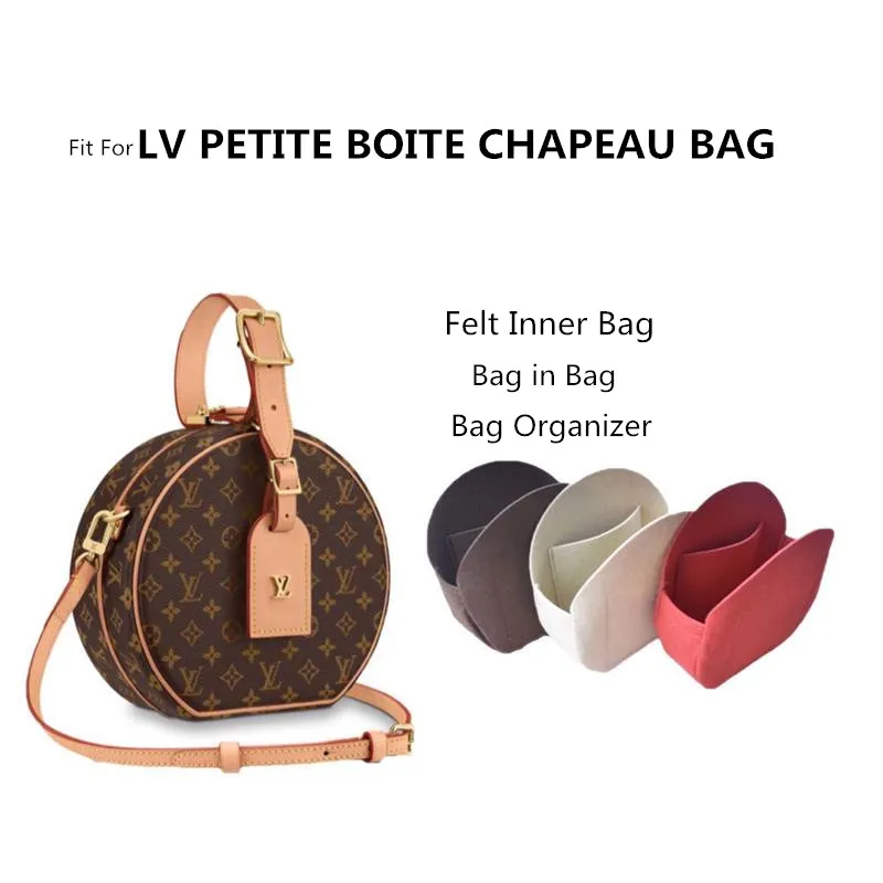 For LV Boite Chapeau Souple Make up Organizer Felt Cloth Handbag