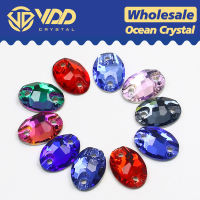 VDD 100Pcs Wholesale Oval K9 Glass Sewing Strass FlatBack Sew On Crystal DIY Rhinestone For Jewelry Craft Decoration Accessories