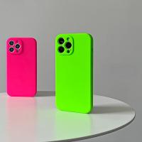 for iPhone 14 pro max Case Neon Liquid Silicone 13 XR 7 8 Plus XS MAX X Fluorescence Cover for iPhone 12 11 13 Pro Max Fundas Phone Cases