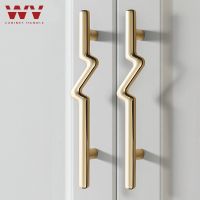 【hot】✗  WV Zinc Alloy Gold Door Handles Cabinet Drawer Knobs Fashion Handle Hardware