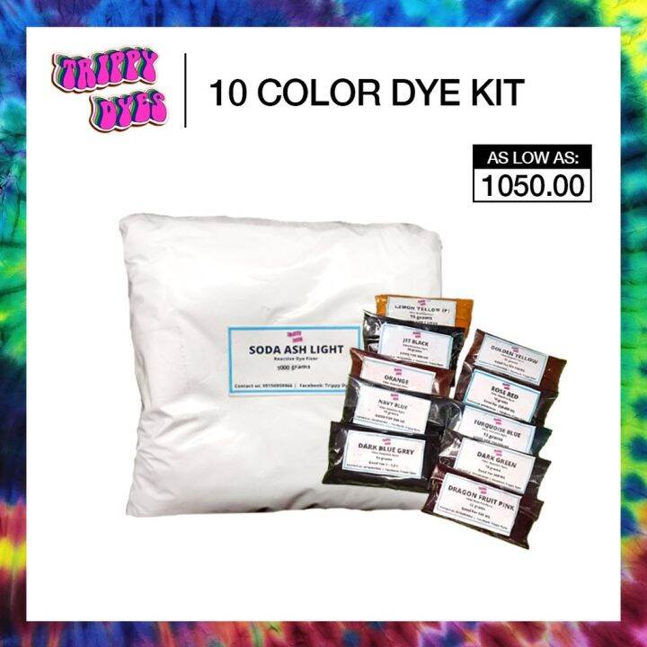 10 color tie dye kit (15 grams per color) - Fiber Reactive Dyes From ...