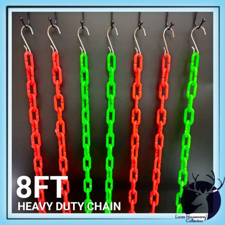 CLOTHESLINE (8FT=2.5M) PLASTIC CHAIN WITH STEEL HOOK / HANGING CHAIN
