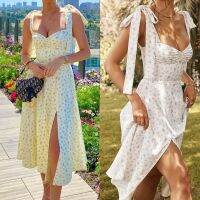 【Ladies shop】สายสปาเก็ตตี้ยาวผู้หญิง39; S SummerBeach Sleevelessprinter FloralFemale Summer2022Dress