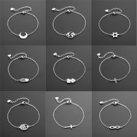 New Fashion Stainless Steel Chain Bracelet For Women Heart Cross Butterfly Pendant Bangles Party Jewelry Accessories Gifts