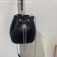 Vivienne Westwood The New 2023 Small Western Pacific After The Draw String Bag Litchi Grain Saturn Bucket Chain Shoulder His Handbag