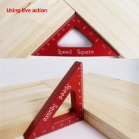 Aluminum Alloy Triangle Ruler Angle Ruler Carpentry Squares Precision Woodworking Tools Red 85DD