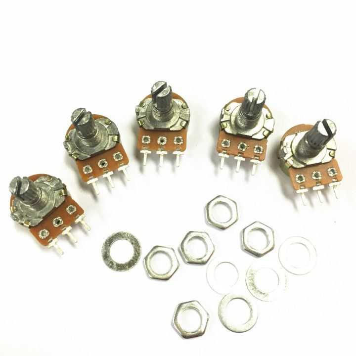 WH148 Linear Potentiometer 15mm Shaft With Nuts And Washers  WH148 B1K B2K B5K B10K B20K B50K B100K B250K B500K B1M 3PIN