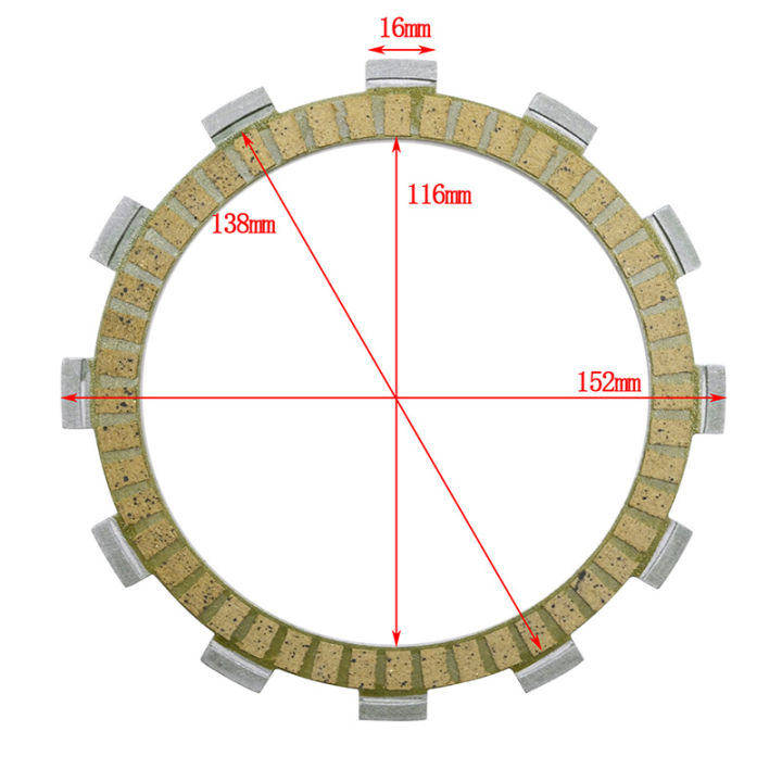 6ชิ้นอุปกรณ์มอเตอร์ไซค์คลัทช์แรงเสียดทานแผ่นแผ่นชุดสำหรับ-suzuki-dl650-v-strom-dr250-inazuma400-inazuma750