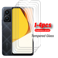 1-4Pcs กระจกนิรภัยสำหรับ 5 4G Screen Protector สำหรับ Y76 Y76s Y75 Y55 3s Y21 Y21s 5ฝาครอบแว่นตาป้องกัน