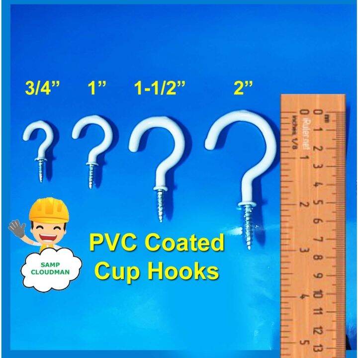 PVC Coated Cup Hooks 3/4 1 11/2 2 inches Cup Hooks 5 PIECES Lazada PH