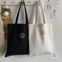 กระเป๋า Tote Bag กระเป๋าผ้ามินิมอล ขนาด 34*38CM กระเป๋าผ้า smile