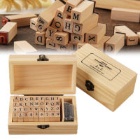 Vinv Wooden Alphabet Letter Number Stamps Seal Multi-purpose Wooden Ink Stamps Set Typewriter Font Seal