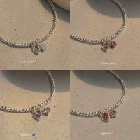 spot ※SissyJewelry  ข้อมือเงินแท้ รุ่นเอ็นยืด Fruity mix ประดับพลอยหัวใจ + พลอยกลม♡