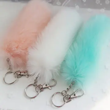 20*5cm Real Fox Tail Key Chain Fur Ball Keychain Fur Ball Pom Pom