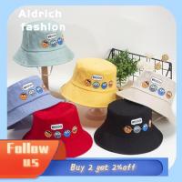 ALDRICH FASHION พิมพ์ลายการ์ตูน หมวกบักเก็ตเด็ก ปีกกว้างขนาดใหญ่ ผ้าคอตตอน หมวกชายหาดหมวก ของใหม่ หลายสี หมวกกันแดดหมวก เด็กๆเด็กๆ