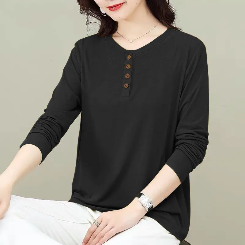 Áo Thun Nữ Dài Tay Phong Cách Mới Mùa Thu Áo Cánh Nữ Trung Niên Phù Hợp Với  Tất Cả Áo Mặc Lót Áo Chui Đầu Mỏng Cho Nữ | Lazada.Vn
