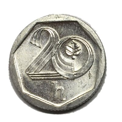 เหรียญฮาเลอรุ20เหรียญสาธารณรัฐเชกใหม่ยุโรป100%