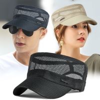 【Hot Sale】 mesh breathable flat top hat for men and women simple casual thin cap outdoor sun protection visor