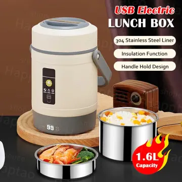 2/1.6L USB Electric Heated Lunch Box Portable Food Warmer