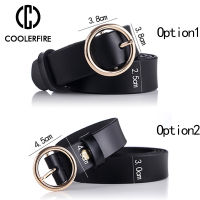 COOLERFIRE แฟชั่นคลาสสิกรอบหัวเข็มขัดสุภาพสตรีเข็มขัดกว้างการออกแบบของผู้หญิงที่มีคุณภาพสูงหญิงเข็มขัดหนังสบายๆสำหรับกางเกงยีนส์ LB007