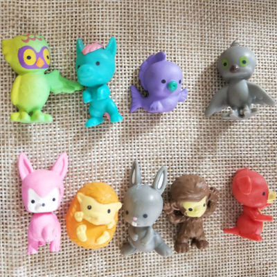 10Pcs Anime Cartoon Cute Animal Twozie Pet Bunny Owl Forest Family Crossinges Figure Collectible Mini Toy Gift for Kid Boy Girl