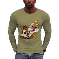 Camiseta de Anime de dibujos animados para hombres y mujeres, camisa de gran tamaño con estampado 3D de Chip ndale de película de Disney, camisetas informales de manga larga