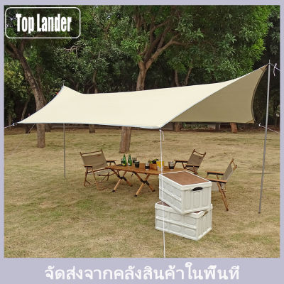 [Top Lander] COD 4x3mฟลายชีทตั้งแคมป์กลางแจ้งที่พักพิงดวงอาทิตย์กันน้ำสำหรับการท่องเที่ยวปิกนิกหกเหลี่ยมม่านบังแดดกันสาดหลังคากันสาดสำหรับ
