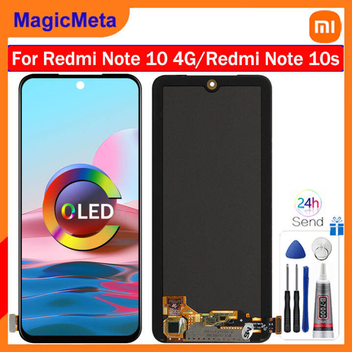 MagicMeta จอแสดงผล OLED สำหรับ Redmi Note 10 4G/Redmi Note 10S หน้าจอ ...