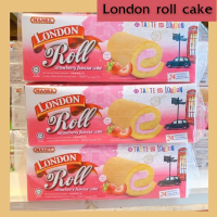 London Roll Cake เค้กม้วน เค้กโรลสตอเบอร์รี่ หอม อร่อย กินเป็นอาหารเช้าก็สะดวกอยู่ท้อง 1 กล่อง 24 ชิ้น