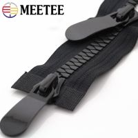 ✗☸■ Meetee 8 15 Resin Zippers 70-150cm Open End Long Zip Down Jacket Coat Double Sliders for Sewing Garment Repair Tailor Accessory