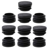 10 Pcs Furniture Finishing Feet Protectors Pads Round Plastic Plug Black End Cap For Metal Tubing Fences Furnitures