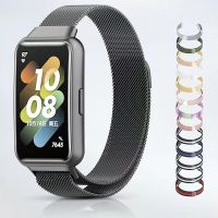 ▤ มิลานสายห่วงแม่เหล็กสำหรับ Huawei Band 7 SmartWatch สายรัดข้อมือเปลี่ยนสร้อยข้อมือเข็มขัดสำหรับ Huawei Band 7 Correa อุปกรณ์เสริม