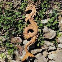 Nordic Antique Water Dragon Fantasy Animal Home Yard Wall Celtic Pagan Viking Resin Craft Wall Hanging