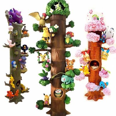 ZZOOI Pokemon Toy Tree Stump Halloween Gengar Pocket Monster Pikachu Forest Action Figure Model Anime Figure Toy For Kid Gift