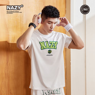 NAZY แห้งเร็วเย็นแขนสั้นผู้ชาย 2023 เสื้อยืดบาสเก็ตบอลระบายอากาศฤดูร้อนใหม่เสื้อลำลองกีฬา T เสื้อ