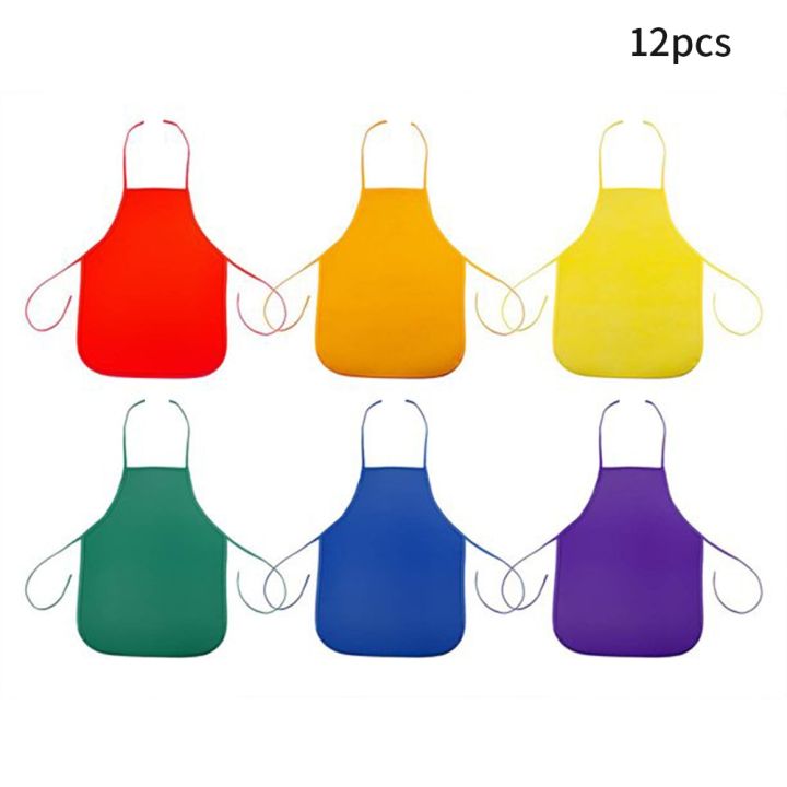 12pcs-kids-non-woven-fabric-apron-class-craft-art-painting-children-apron-disposable-safety-cleaning-apron-student-drawing-bib-aprons