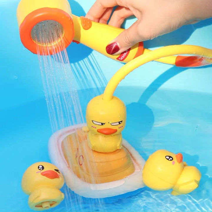 cross-border-new-children-playing-with-water-toys-electric-rotating-water-spray-little-duck-shower-head-baby-bathroom-bath-toys