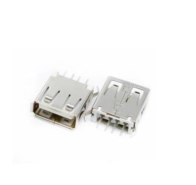 10 pcs USB 2.0 แจ็ค A ประเภท USB Port Socket Bent Feet 180 องศา DIP