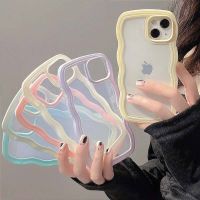 【CC】 Soft silicone à prova de choque tampa traseira design ondulado cores doces caixa telefone clara para 13 12 Max XS X XR