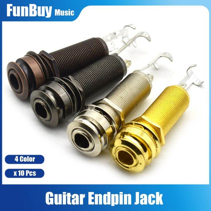 10pcs-cylinder-guitar-eq-pickup-endpin-output-jack-nickel-strap-lock-chrome-4-color-for-choose